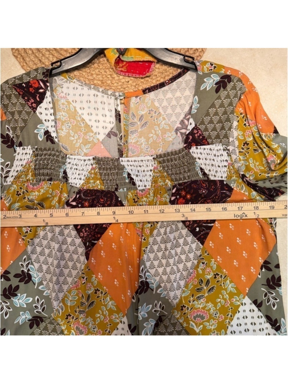 SHEIN Women's Patchwork Boho Shirt Size Medium - Picture 6 of 6